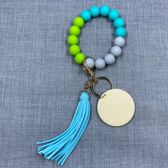 Teal/Green/Gray Wristlet