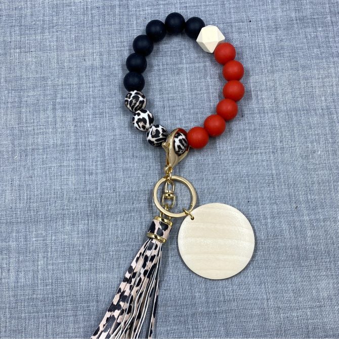 Black/Red/Animal Wristlet