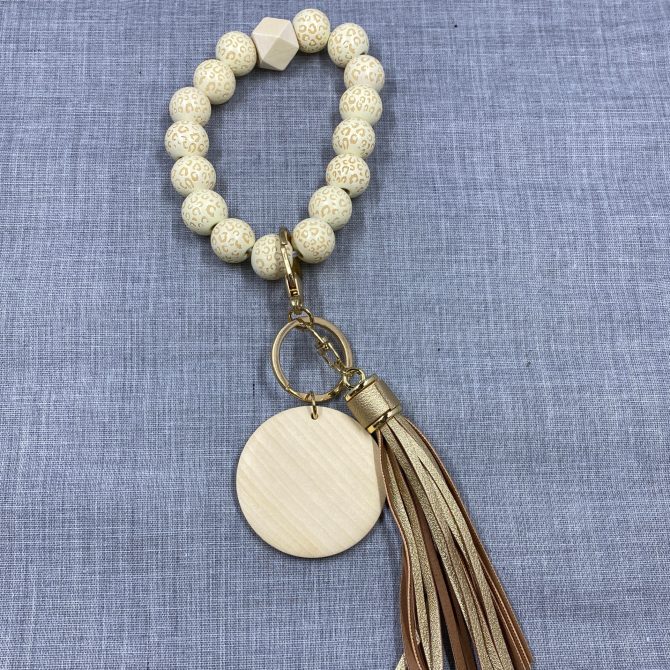 Tan/Wood Animal Wristlet-Wood