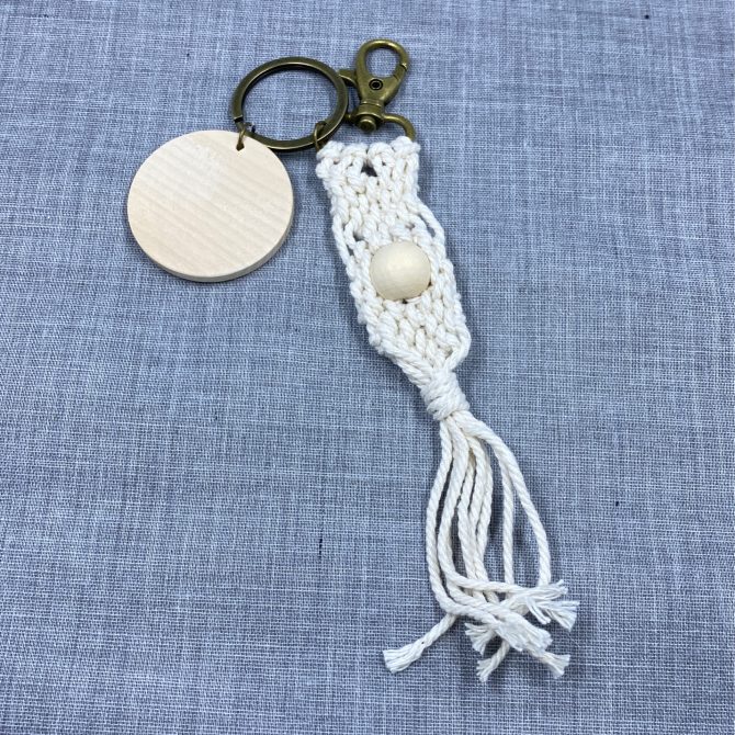Boho White Keychain