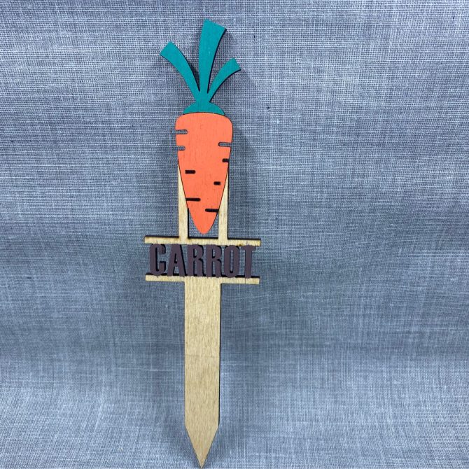 Carrot-Wood Plant Stake