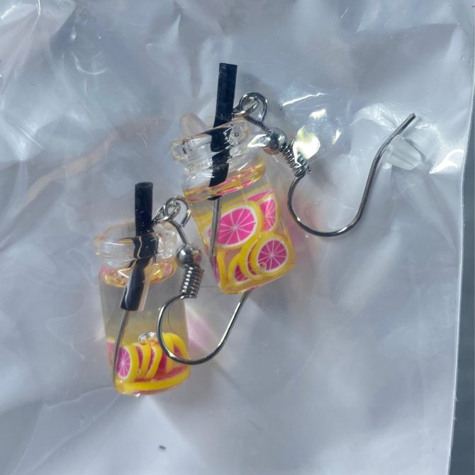 Grapefruit Water Dangle Earrings