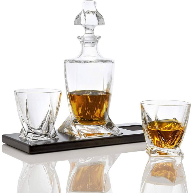 Whiskey Liquor Decanter with Glasses