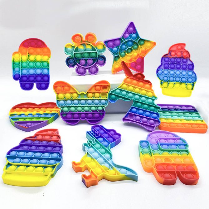 Pop It Fidget Rainbow Toys For Kids - Assorted