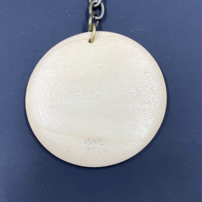 Wood Disc Keychain