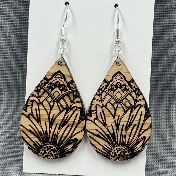 Sunflower Teardrop Dangle Earrings