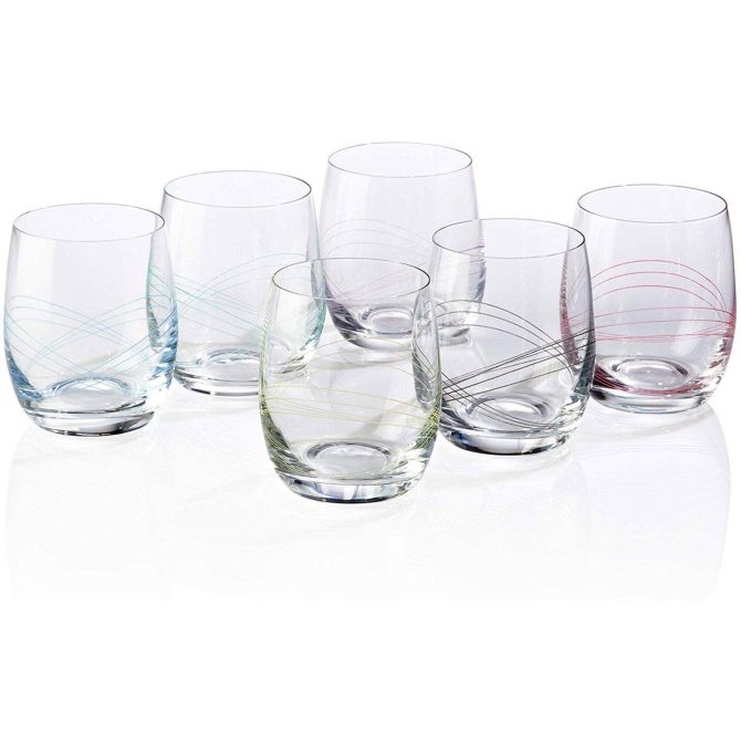 Bezrat Set of 6 Stemless Wine Glasses