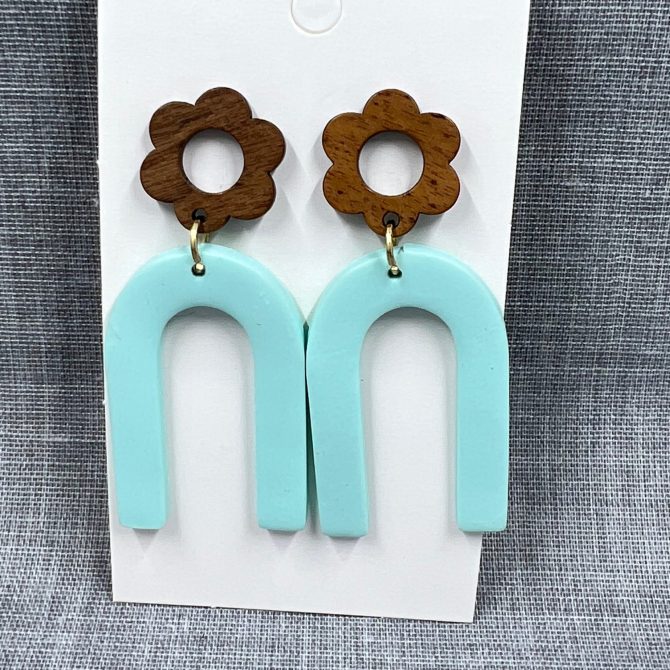 Wood/Acrylic Dangle Earrings