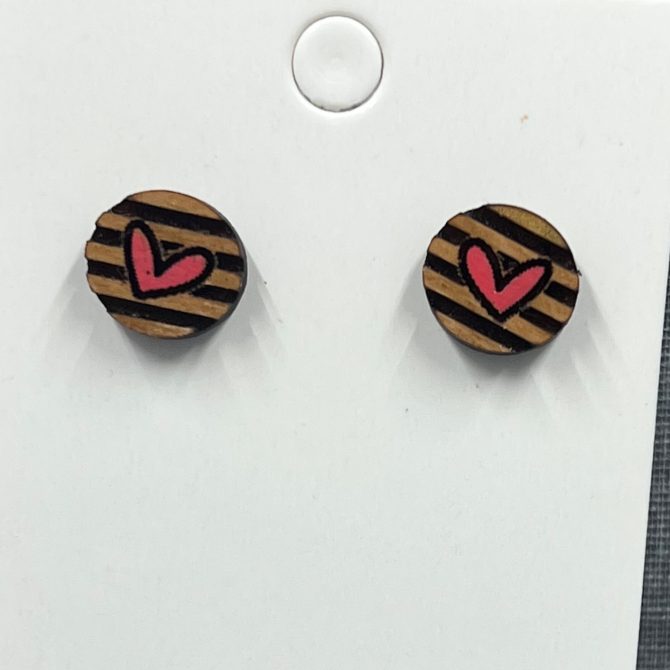 Circle Heart Studs