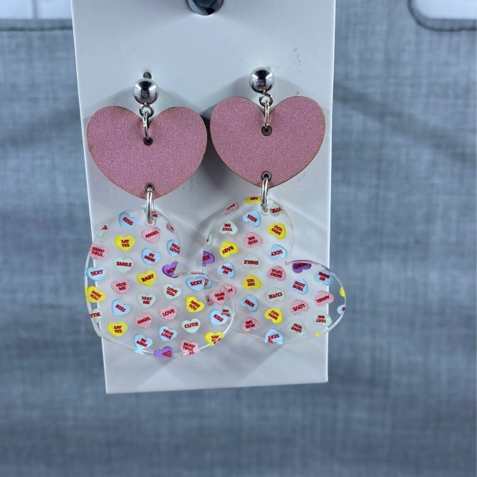 Conversation Heart Dangle Earrings