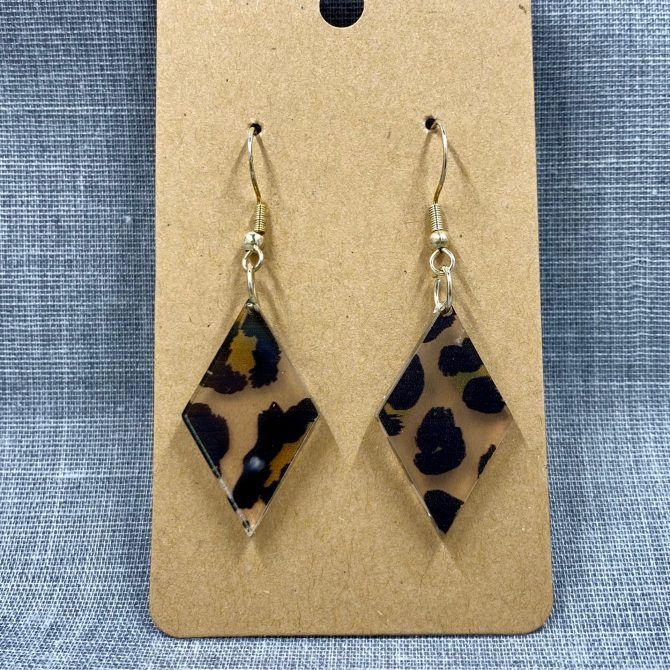 Leopard Diamond Dangle Earrings