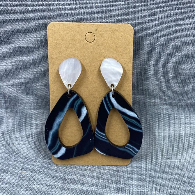 Black/White Dangle Earrings