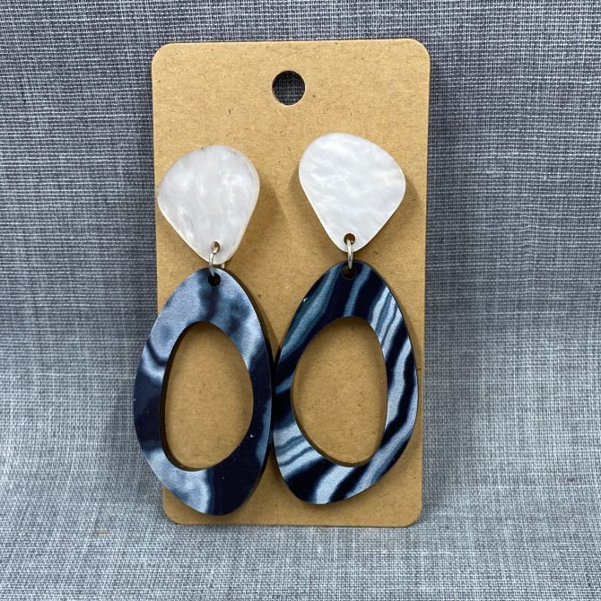 Black/White Dangle Earrings
